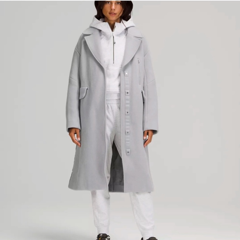 NWOT Lululemon Wool Long Coat Grey